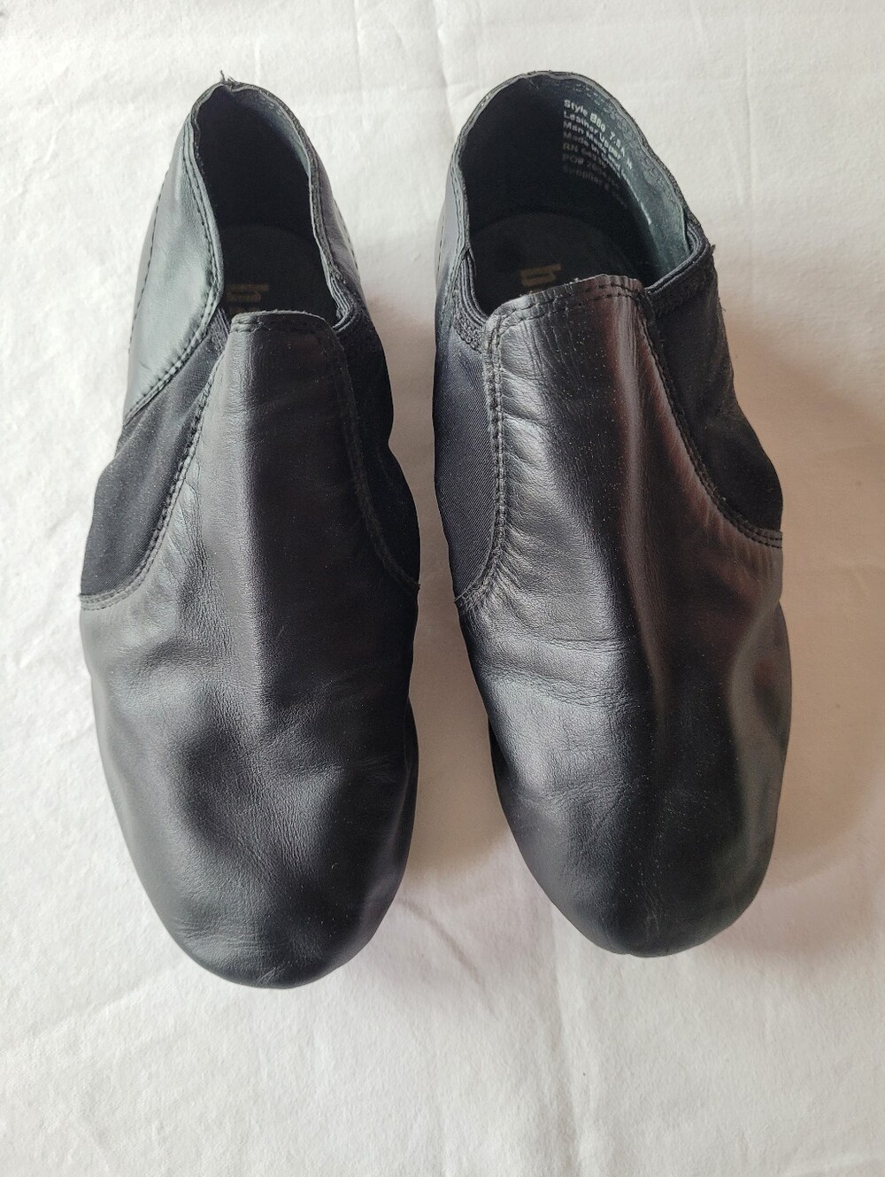 Balera Women's Black Slip-On Leather Dance Shoes Size 7.5